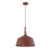 Cla Lighting Oxido Interior Angled Dome Pendant Light Rustic Brown With Travertine Highlight Od400mm