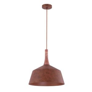 Cla Lighting Oxido Interior Angled Dome Pendant Light Rustic Brown With Travertine Highlight Od400mm