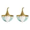 2PK LVD 16x15cm Metal Santa Bowl Large Home Xmas Decor - Aqua