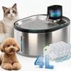 Advwin 4L Pet Water Fountain Stainless Steel+4 Set Replacement Pet Water Fountain Filters