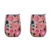 2PK Annabel Trends 295ml Stainless Steel Wine Tumbler - Midnight Blooms