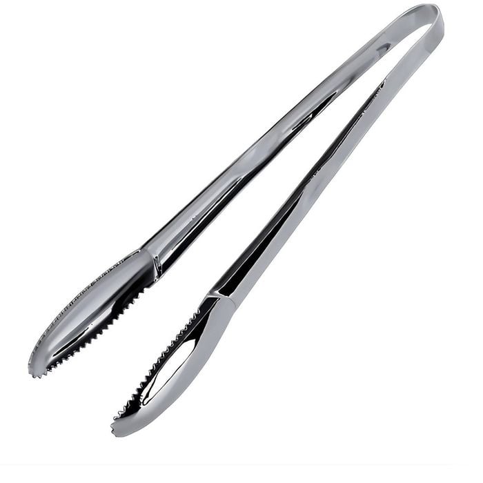 Anygleam Tong Silver 2pcs Stainless Steel Clip Tableware For Salad, Bbq And Grill Party Accessory