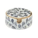 6pc Coast To Coast Home Inlay Coasters 10cm Grey/Ivory