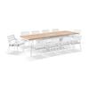 Bay Gallery Furnitire Austin Table 10 Kansas Chairs White & Olefin Grey Cushions