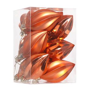 Catzon 12 Pcs Finial Drop Christmas Ornaments Shatterproof Baubles with String for Holiday-Bronze