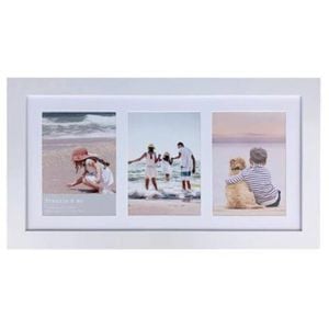 Frankie & Me Wooden Collage 5x7'' Triple Picture Frame Home/Office Decor White