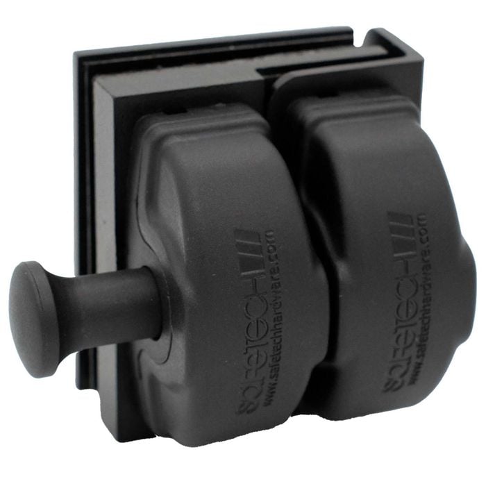ProtectorAl Black Matt Glass To Wall / Post Latch