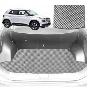 6D Diamond Car Boot Mat for Hyundai Venue 2019-Current-Cargo Mat-Grey-Outback GT (With Flaps)