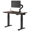 Desky Dual Mini Sit to Stand Natural Walnut Desk 1000x600mm Matte Black Frame