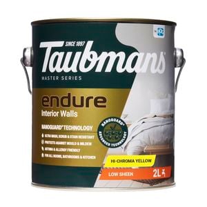 Taubmans 2L Hi-C Yellow Low Sheen Endure Interior Walls Paint