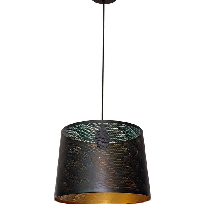CLA Lighting Penshade Interior Slanted with Honeycomb Pattern Laser Cut Pendant Light Black
