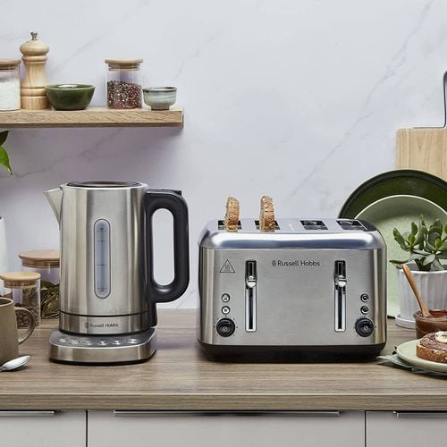 Brushed steel toaster and kettle best sale