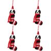 4PK Urban Christmas Dogs in Stocking Hanging Decoration 13cm Red/White Assorted