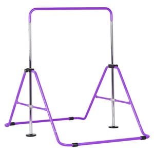 Advwin Foldable Kids Gymnastics Bar w/5 Adjustable Height for Home Training, Purple