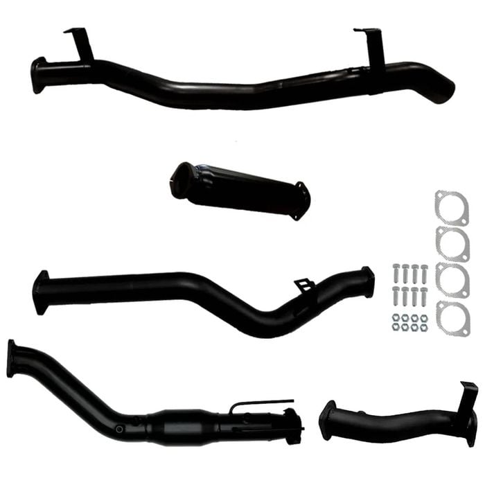 Ignite Exhausts Turbo Back For Toyota Landcruiser 79 Series V8 S/cab 3" Cat & Hotdog Black Aluminised Steel