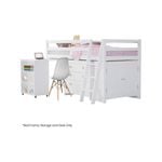 KINGSTON SLUMBER Wooden Kids Single Loft Bed Frame - White