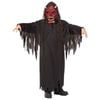 Hell Raiser Kids Halloween Costume with Jagged Robe and Textured Demon Face Mask, Large