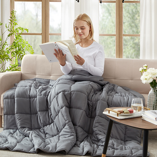 GOMINIMO Weighted
  Blanket 5KG Light Grey. I/N: 0582415