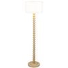 Luxon Floor Lamp Rubber Wood & Fabric