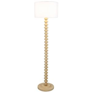 Luxon Floor Lamp Rubber Wood & Fabric