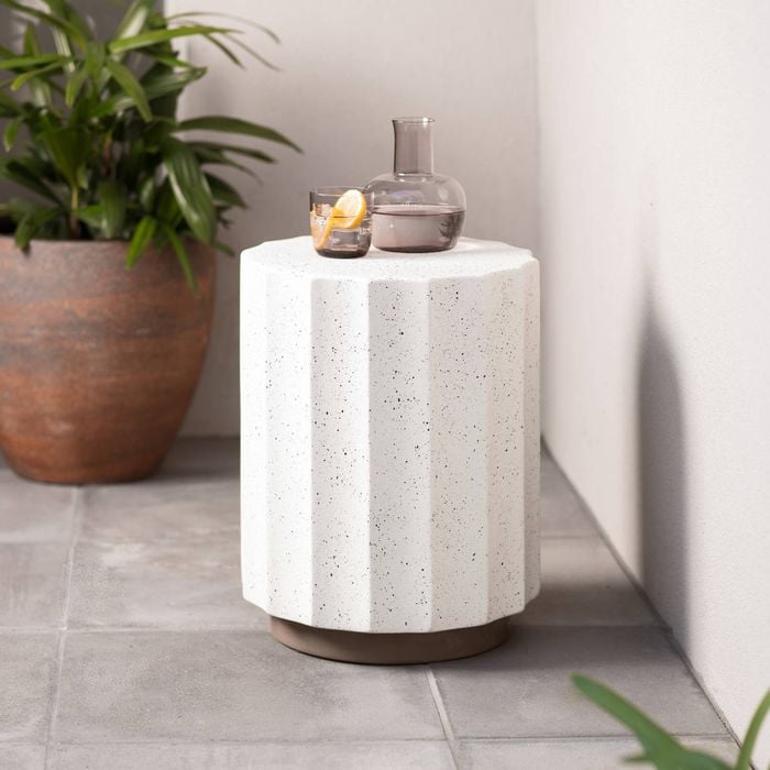 Marquee 350 x 350 x 450mm Stool Side White/Brown Crete