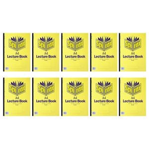 10x Spirax 907 Lecture Book A4 School Stationery 140 Pages 7mm Ruled Yellow