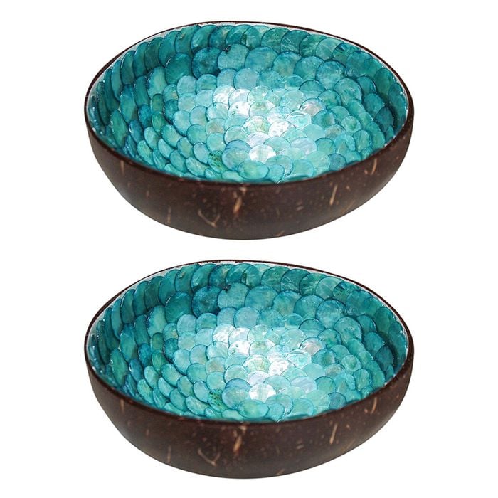 2PK LVD Shell Corfu 13cm Decorative Coco Capiz Bowl Home Decor Round