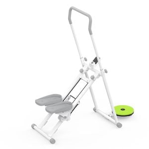 Advwin Adjustable Stair Stepper w/Twisting Waist Disc, Full Body Vertical Climber Exercise Machine for Home White