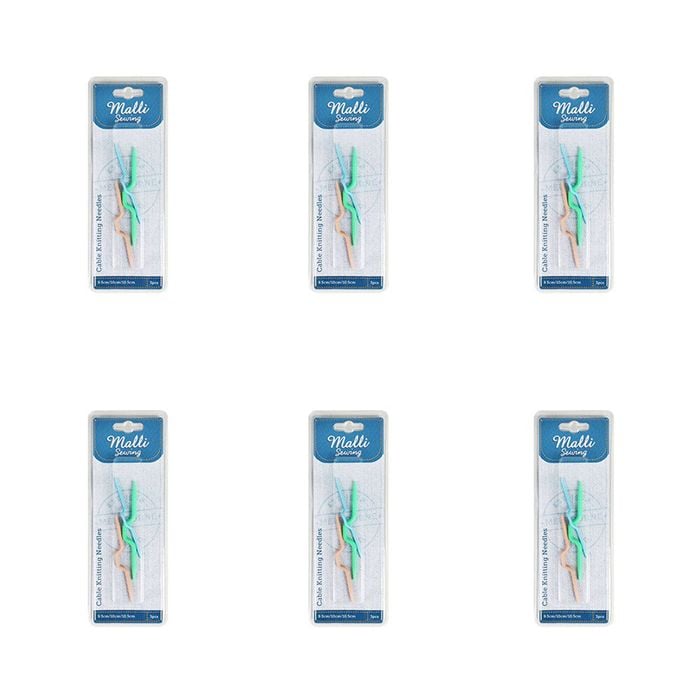 6x 3pc Malli Cable Knitting Needles Soft Grip Cable Stitch Holder Assorted