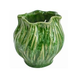 Ceramic 10cm Scented Tealight Candle Bud Juniper - Green