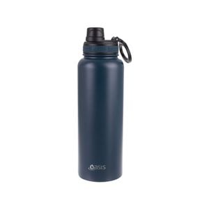Oasis Stainless Steel Challenger Sports Bottle With Screw Cap 550ml - Navy