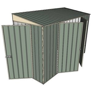 Build-A-Shed 1.2 x 3.0 x 2.0m Skillion Double Hinged Side Doors Shed - Green