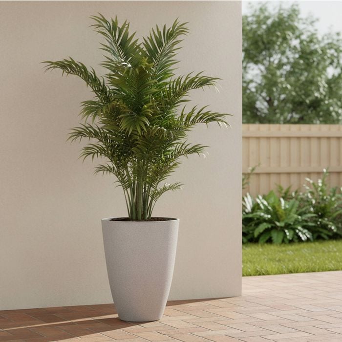 EDEN 40cm Sandstone Tall Faux Planter - Sandstone