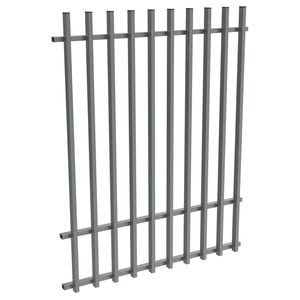 ProtectorAl 0350-1200W x 1500H Monument Aluminium Batten Pool Fence Panel with Mid Rail