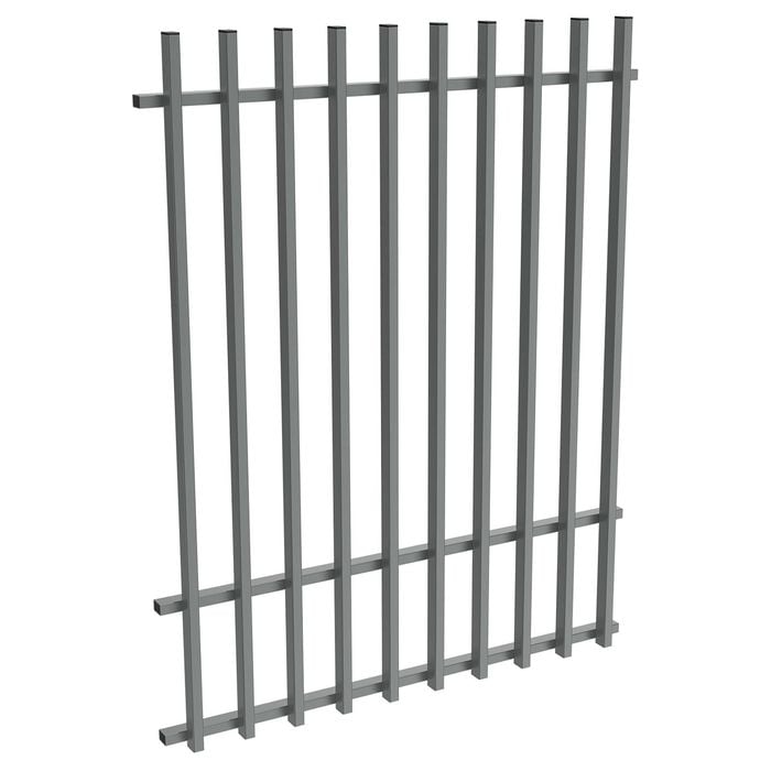 ProtectorAl 0350-1200W x 1500H Monument Aluminium Batten Pool Fence Panel with Mid Rail