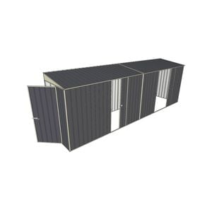 Build-A-Shed 1.2 x 6.0 x 2.0m Skillion Single with Double Sliding Side Doors Shed - Grey