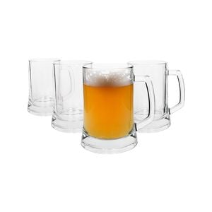 Glass Beer Mugs - 500ml - Pack of 4