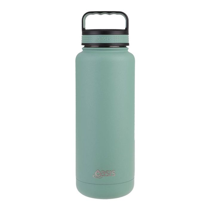 Oasis 1.2L Double Wall Insulated Titan Drink Bottle Stainless Steel Sage Green