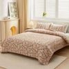 Bloomington Wild Flowers 100% Cotton Lightly Quilted Reversible Coverlet Set Single