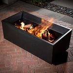 Mimosa 100cm Black Rectangular Fire Pit