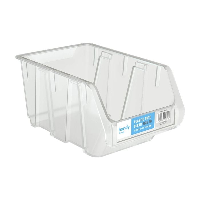 Handy Storage 113 x 85 x 169mm Clear Size 20 Plastic Tote