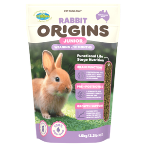 Vetafarm Rabbit Origins Junior Weaning-12 Months Food Pellets 1.5kg