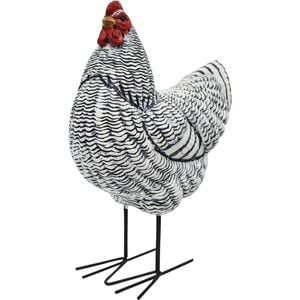LVD Polyresin Iron Hen Sculpture Home Decor 20x30cm - Grey Wash