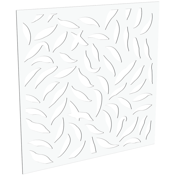 ProtectorAl 300-1200 x 300-1200mm Pearl White Large Leaf Unframed Solid Aluminium Decorative Panel 