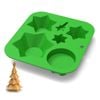 Catzon 3D Christmas Tree Ice Cube Trays Great for Chocolate Cake-LightGreen
