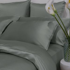 Bedding Co. Pillow Case 100% Mulberry Silk 22 Momme Sage Green Queen