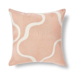 Cadence & Co. Louise Crewel Embroidered Cushion 45x45cm Pink