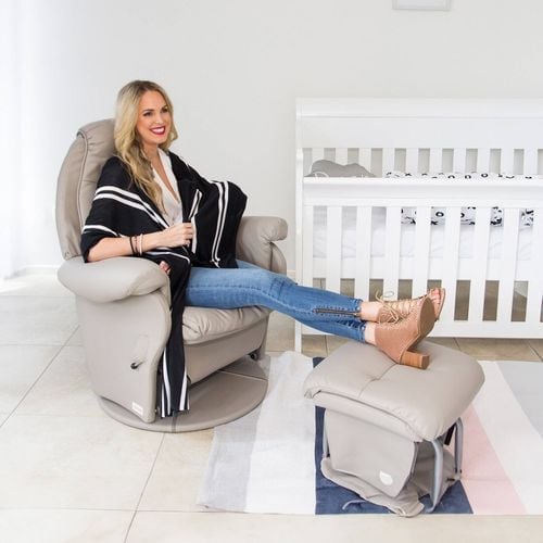 Babyhood Vogue Feeding Glider Chair Ottoman Ice Grey Bunnings Australia