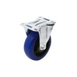 Easyroll 150mm 300kg Blue Elastic Rubber Fixed Plate Castor