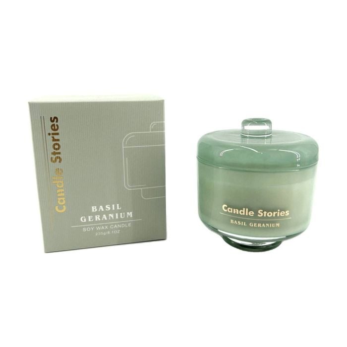 More Than Party Soy Scented Candle Jar Home Fragrance Basil & Geranium 230g